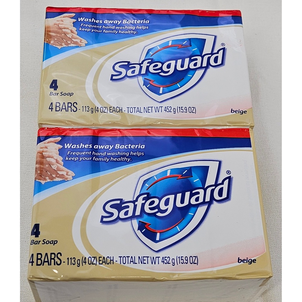Safeguard Antibacterial Bar Soap Beige 4 oz 8 Bars Total Two 4-Packs NEW